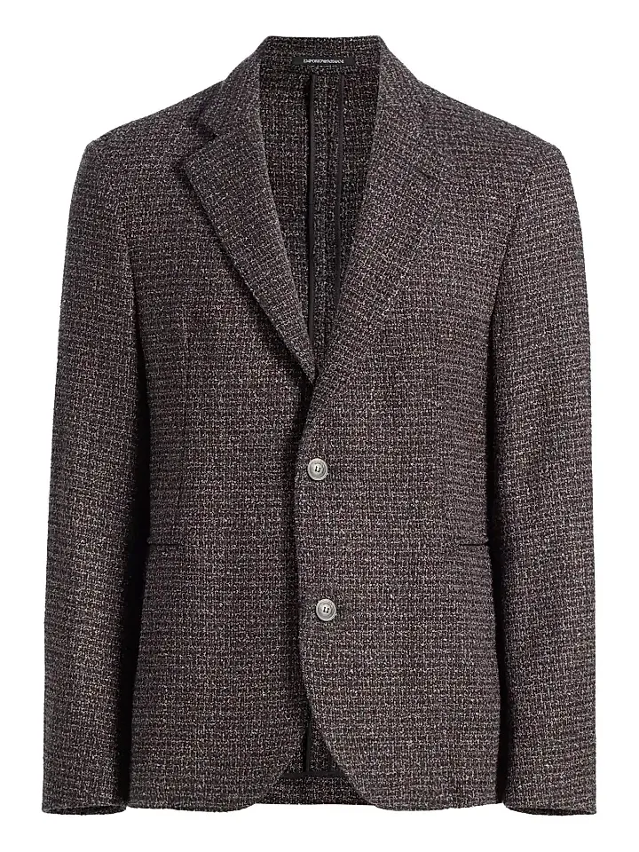 Emporio Armani Men's Virgin Wool-Blend Bouclé Jacket