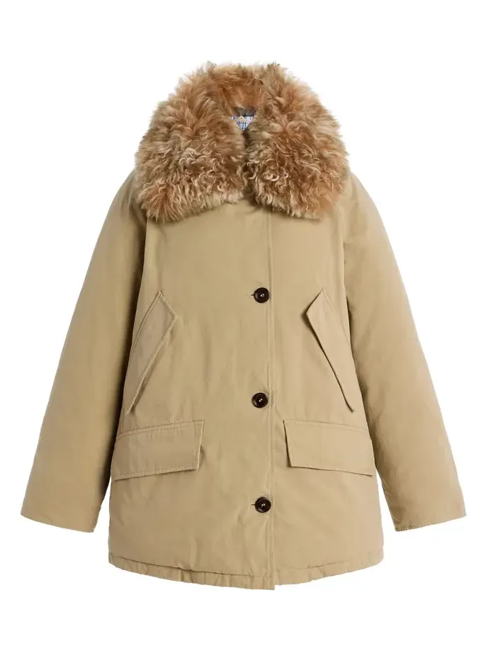 Shearling-Trimmed Cotton Down Jacket