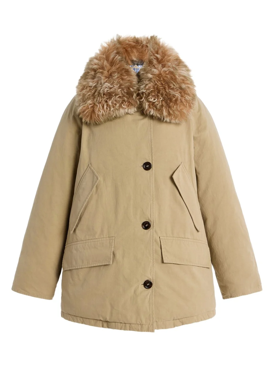 Shearling-Trimmed Cotton Down Jacket