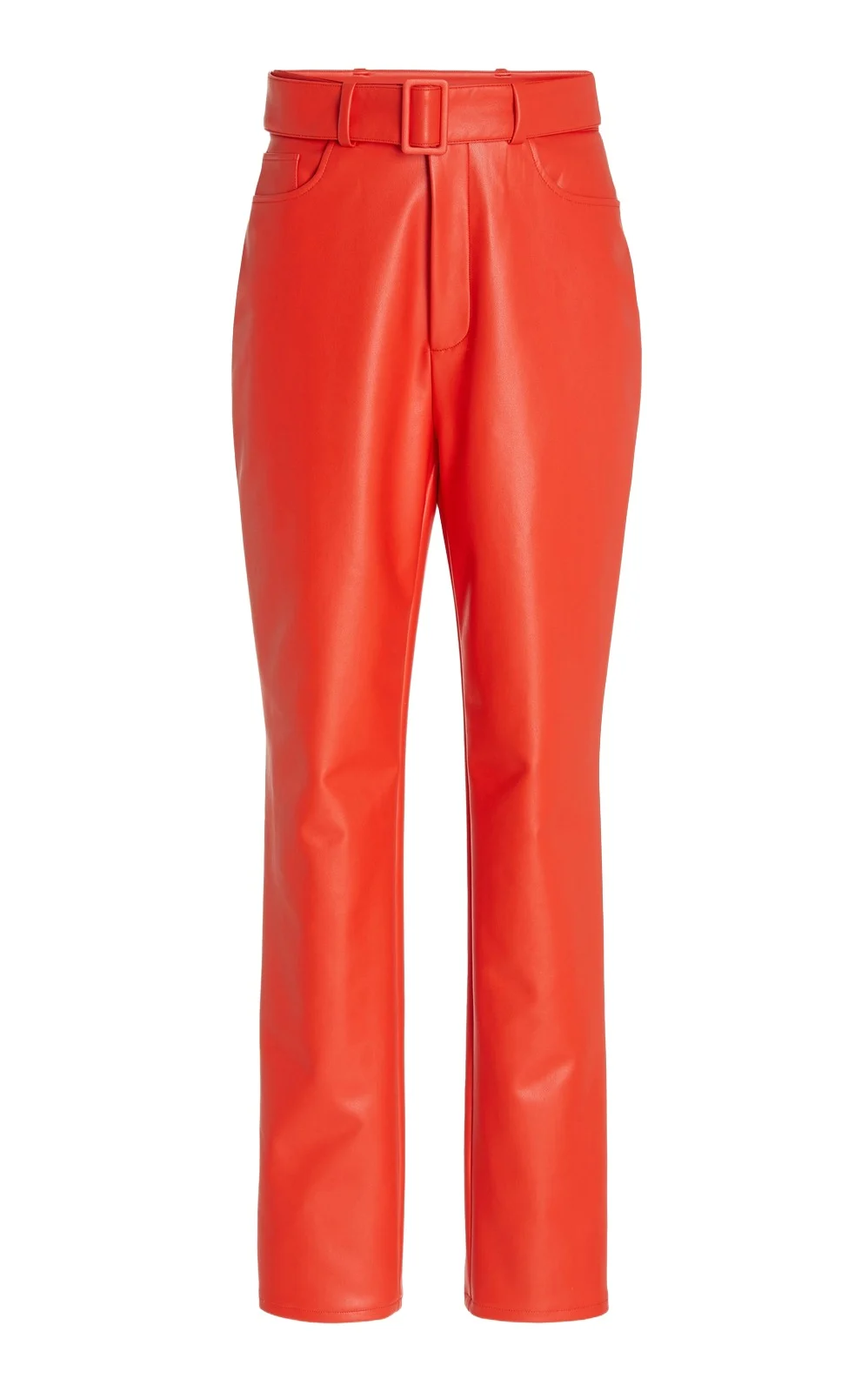 Lapointe Stretch Faux Leather High Waisted Belted Slim Jean