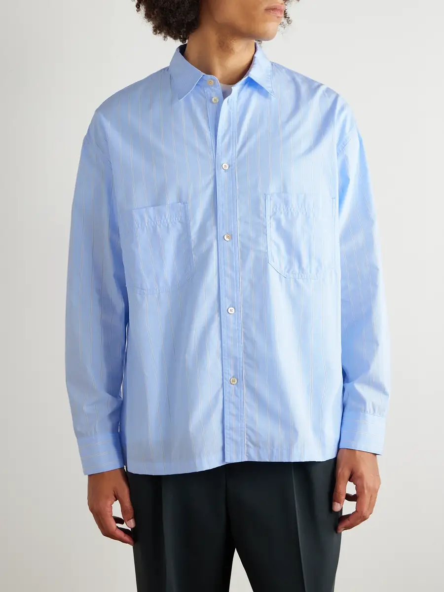 A Kind Of Guise Telmen Striped Organic Cotton-Poplin Shirt - Men | Thumbnail 3
