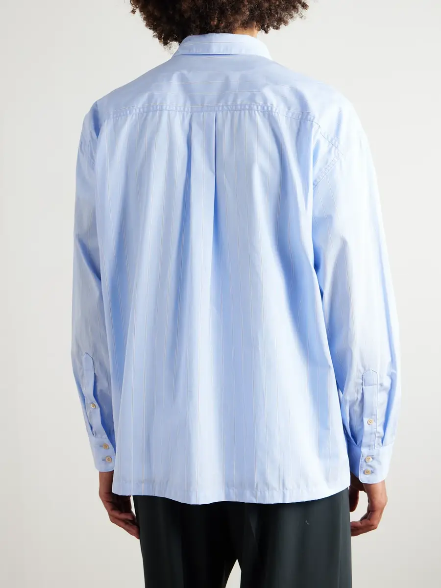 A Kind Of Guise Telmen Striped Organic Cotton-Poplin Shirt - Men | Thumbnail 4