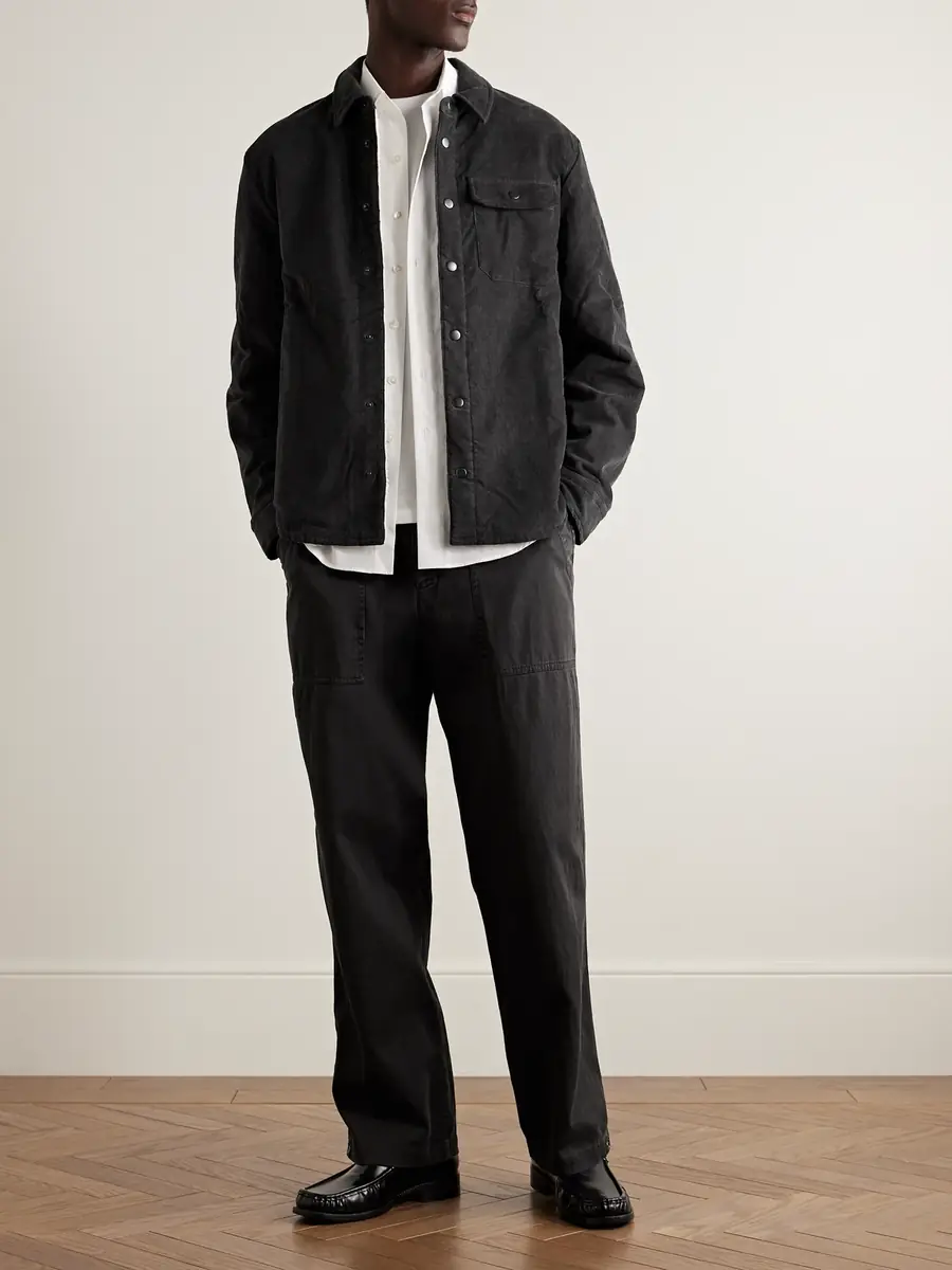 James Perse Flight Straight-Leg Slub Cotton-Blend Twill Drawstring Trousers - Men | Thumbnail 2 James Perse Flight Straight-Leg Slub Cotton-Blend Twill Drawstring Trousers - Men | Thumbnail 2