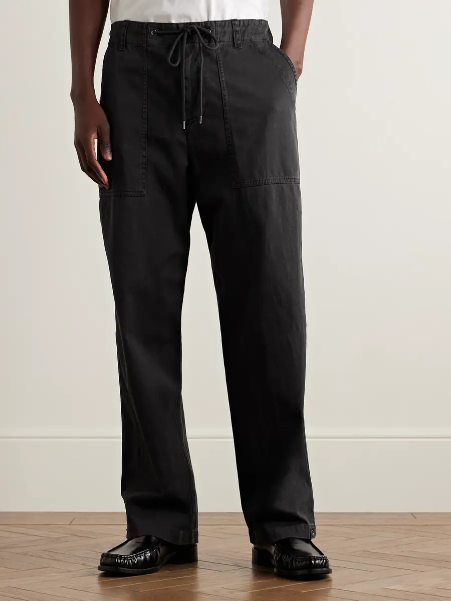 James Perse Flight Straight-Leg Slub Cotton-Blend Twill Drawstring Trousers - Men | Thumbnail 3 James Perse Flight Straight-Leg Slub Cotton-Blend Twill Drawstring Trousers - Men | Thumbnail 3