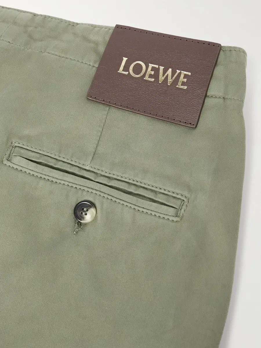 Loewe Wide-Leg Belted Garment-Dyed Cotton-Satin Trousers - Men | Thumbnail 5 Loewe Wide-Leg Belted Garment-Dyed Cotton-Satin Trousers - Men | Thumbnail 5