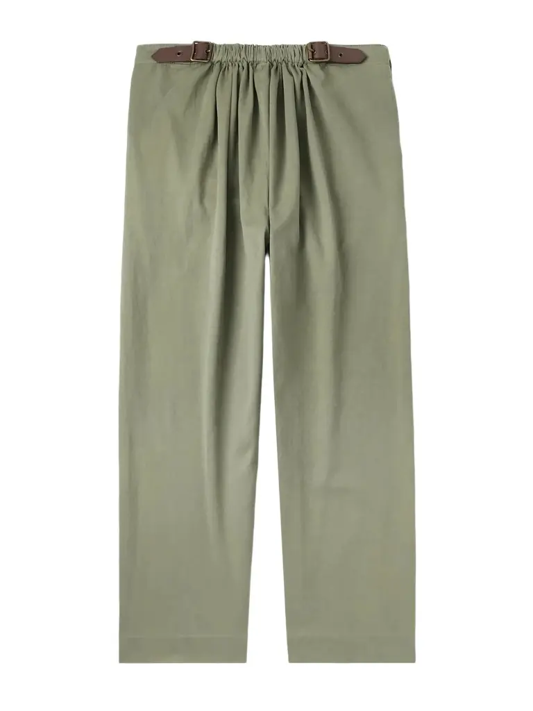 Loewe Wide-Leg Belted Garment-Dyed Cotton-Satin Trousers - Men | Image 1 Loewe Wide-Leg Belted Garment-Dyed Cotton-Satin Trousers - Men | Image 1