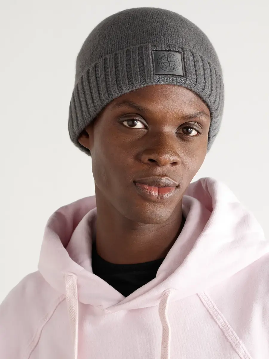 Stone Island GHOST Logo-Appliquéd Cashmere Beanie - Men | Thumbnail 2 Stone Island GHOST Logo-Appliquéd Cashmere Beanie - Men | Thumbnail 2