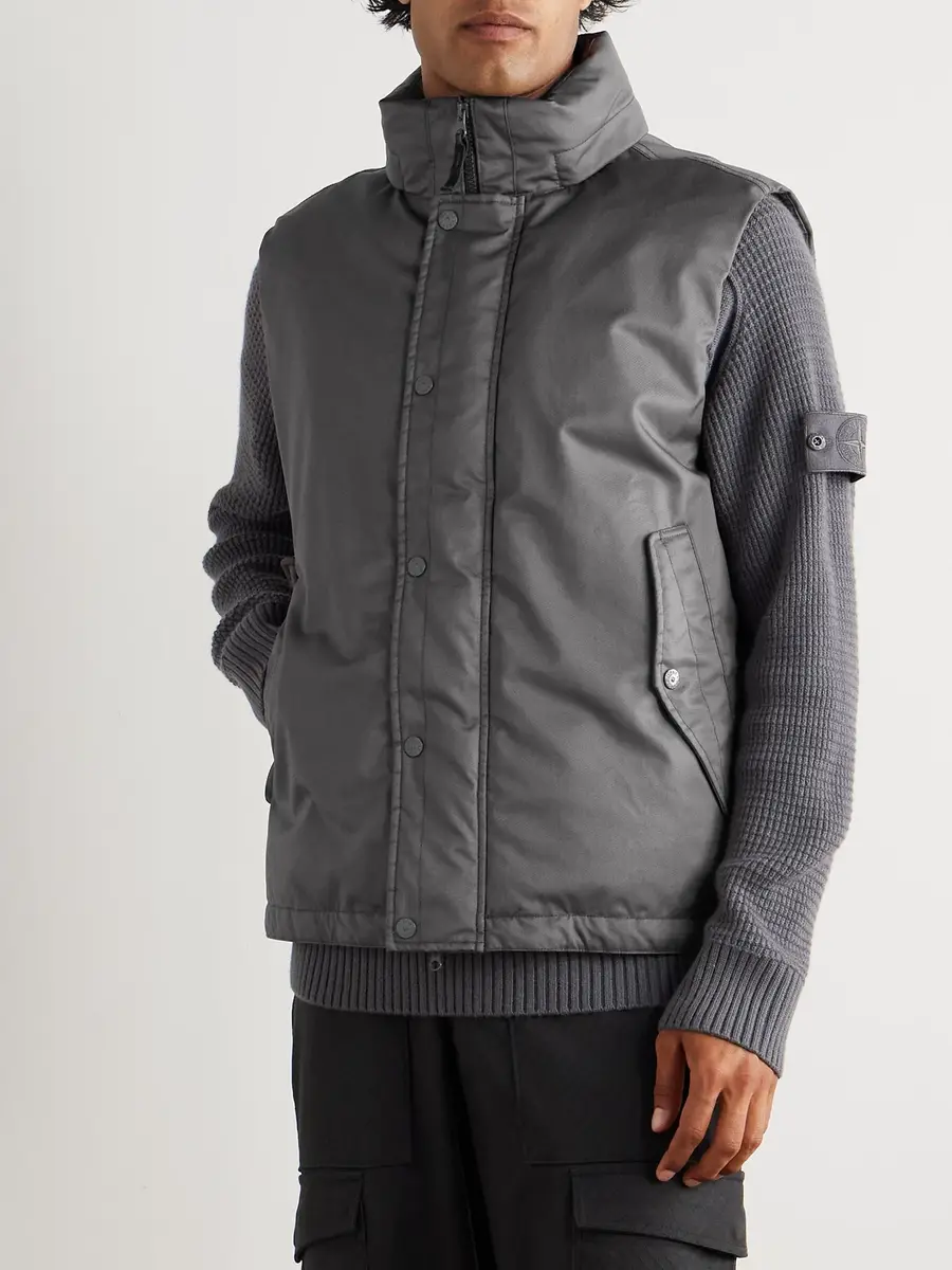 Stone Island GHOST Coated Virgin Wool-Twill Down Gilet - Men | Thumbnail 3 Stone Island GHOST Coated Virgin Wool-Twill Down Gilet - Men | Thumbnail 3