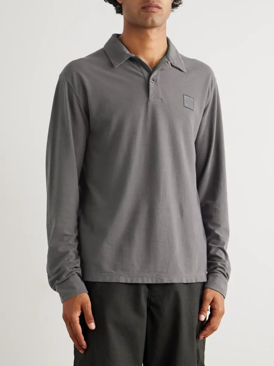 Stone Island GHOST Logo-Appliquéd Cotton-Jersey Polo Shirt - Men | Thumbnail 3 Stone Island GHOST Logo-Appliquéd Cotton-Jersey Polo Shirt - Men | Thumbnail 3
