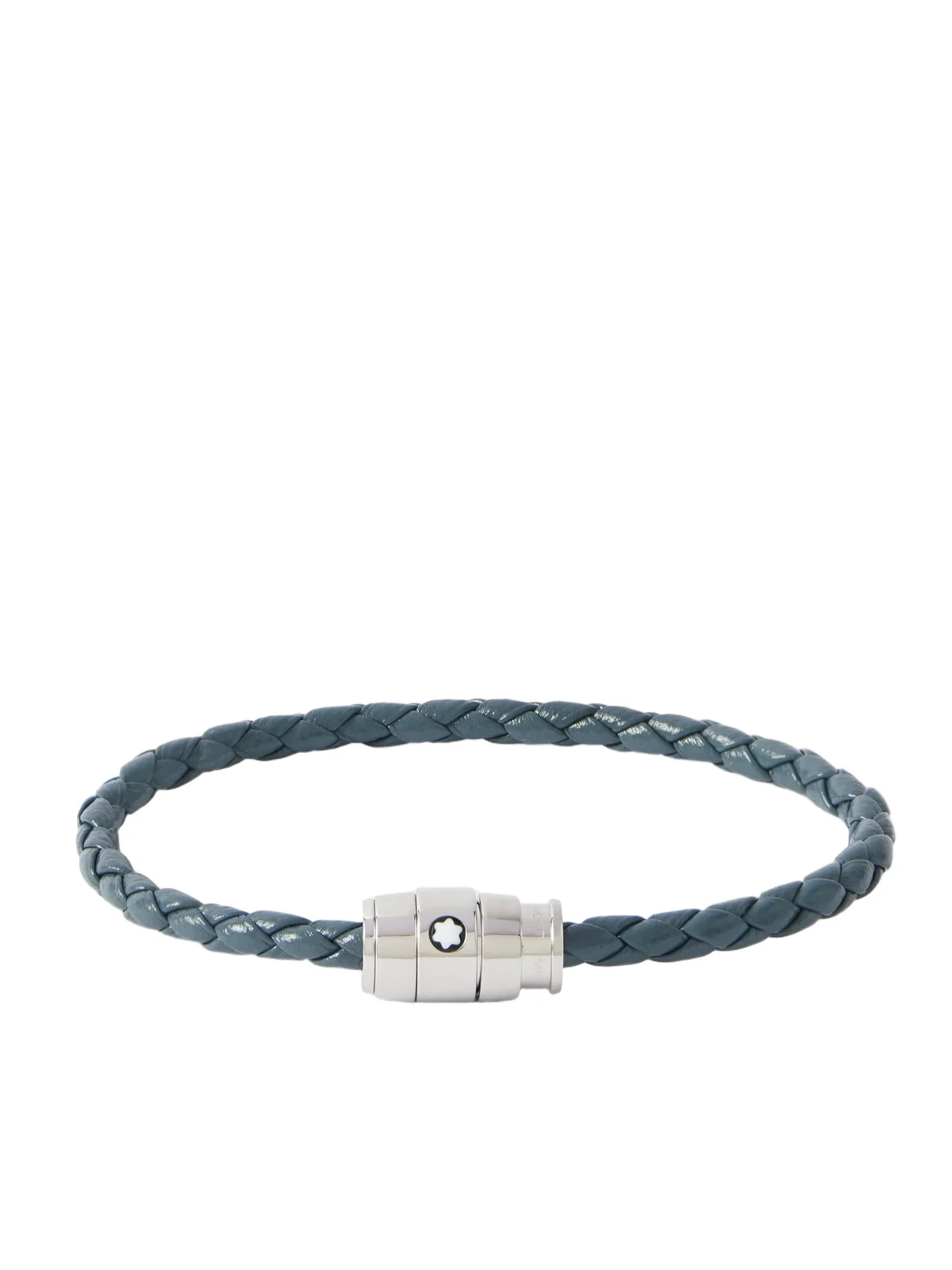 Montblanc Meisterstück 3-Ring Stainless Steel and Woven Leather Bracelet - Men