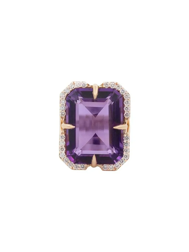 Wish Fine Jewelry 20.418ct Amethyst and diamond 18K Ring