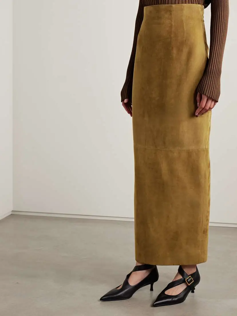 Khaite Loxley Suede Maxi Skirt | Thumbnail 3