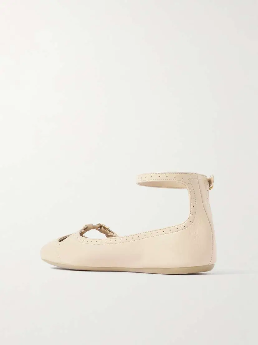 Chloé Misty Laser-cut Leather Ballet Flats | Thumbnail 3 Chloé Misty Laser-cut Leather Ballet Flats | Thumbnail 3