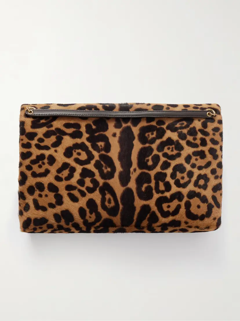 Saint Laurent Cassandre Leather-trimmed Leopard-print Calf Hair Shoulder Bag | Thumbnail 3 Saint Laurent Cassandre Leather-trimmed Leopard-print Calf Hair Shoulder Bag | Thumbnail 3