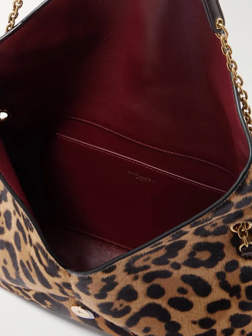Saint Laurent Cassandre Leather-trimmed Leopard-print Calf Hair Shoulder Bag | Thumbnail 5 Saint Laurent Cassandre Leather-trimmed Leopard-print Calf Hair Shoulder Bag | Thumbnail 5