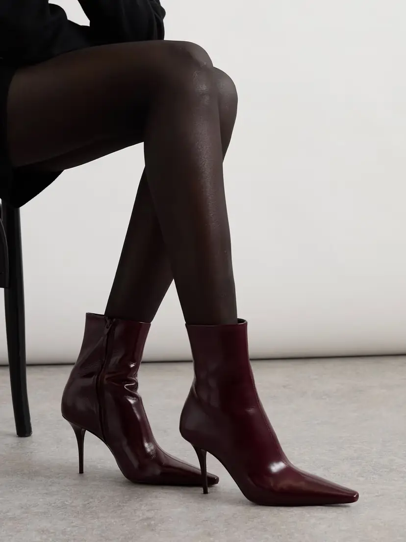 Saint Laurent Ashley Polished-leather Ankle Boots | Thumbnail 2