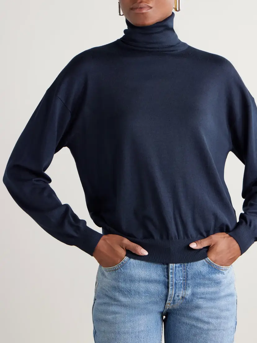 Saint Laurent Wool, Cashmere And Silk-blend Turtleneck Sweater | Thumbnail 3 Saint Laurent Wool, Cashmere And Silk-blend Turtleneck Sweater | Thumbnail 3