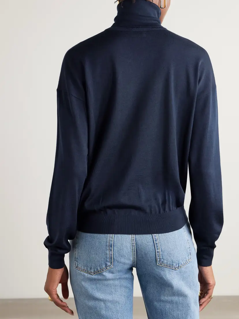Saint Laurent Wool, Cashmere And Silk-blend Turtleneck Sweater | Thumbnail 4 Saint Laurent Wool, Cashmere And Silk-blend Turtleneck Sweater | Thumbnail 4