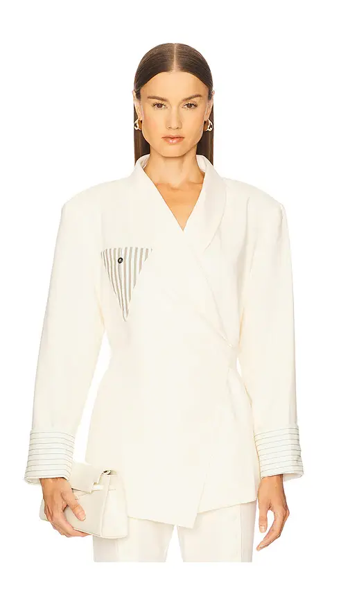 Yellow The Label Novela Linen Blazer | Image 1 Yellow The Label Novela Linen Blazer | Image 1