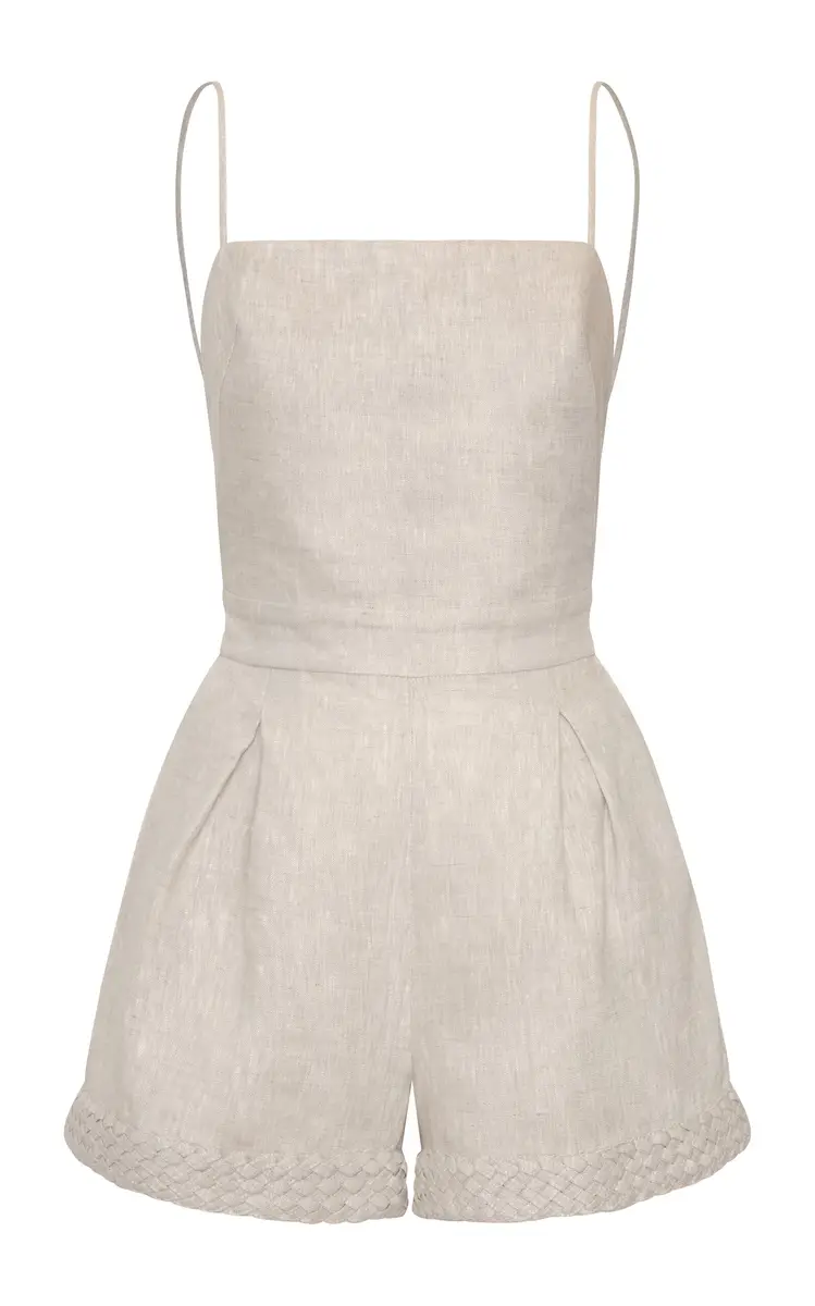 Puertos Lejanos Embellished Linen Jumpsuit Puertos Lejanos Embellished Linen Jumpsuit