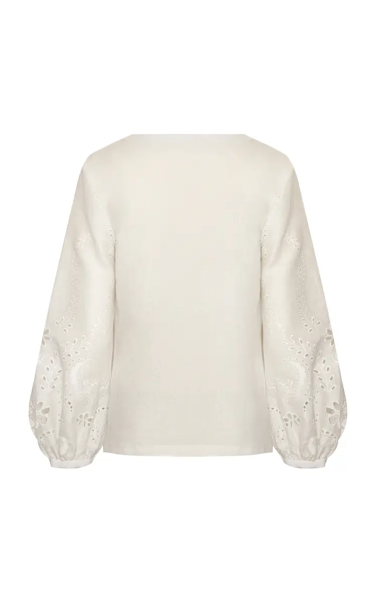 Andres Otalora Una Vista Eyelet Linen Top | Thumbnail 3