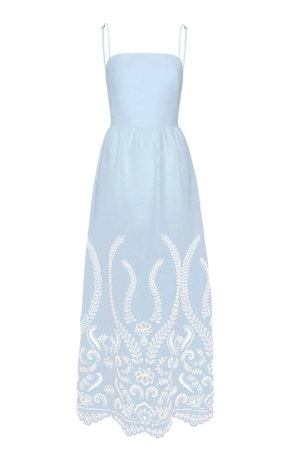 Exclusive Y tu Voz Embroidered Linen Maxi Dress