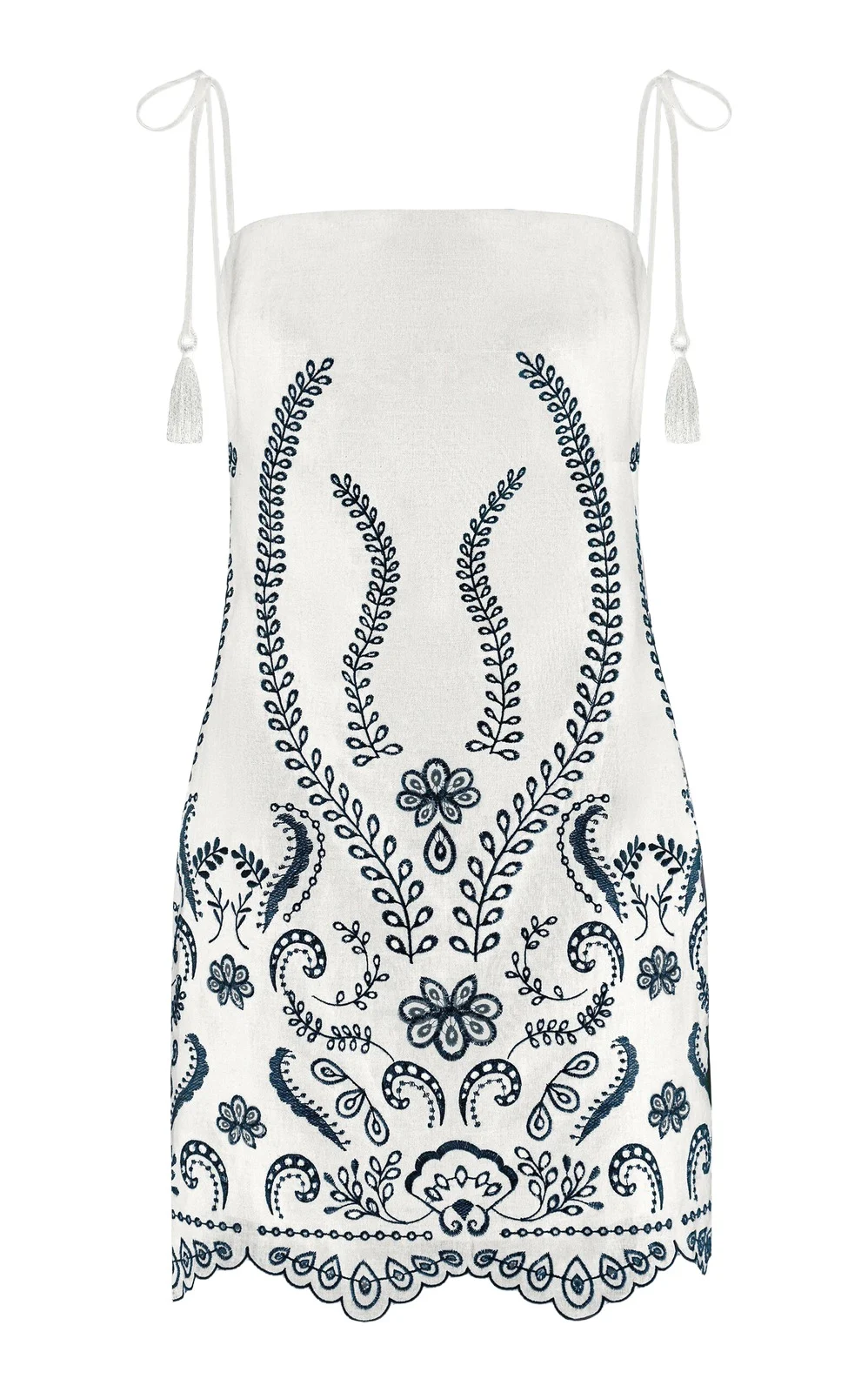 Exclusive Luz Nace Embroidered Linen Mini Dress