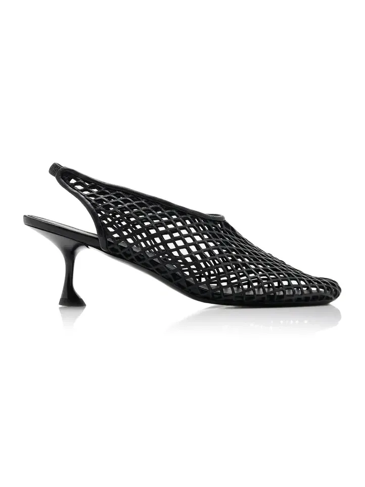 Tee Perforated Leather Slingback Pumps Tee Perforated Leather Slingback Pumps