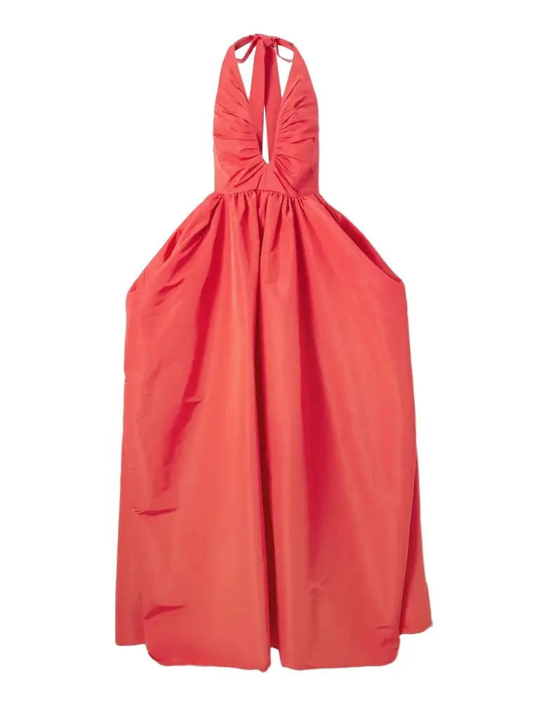 Christopher John Rogers Gathered Silk-faille Halterneck Gown | Image 1 Christopher John Rogers Gathered Silk-faille Halterneck Gown | Image 1
