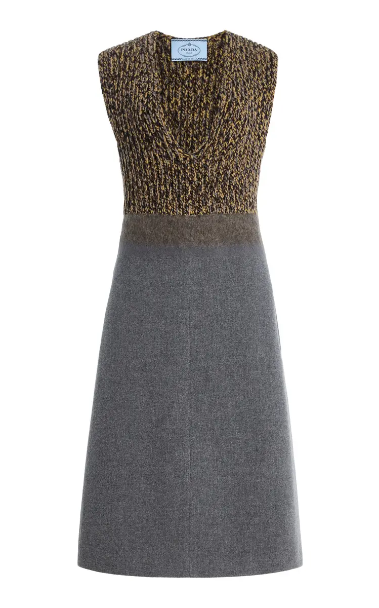 Prada Knit and Wool Midi Dress | Thumbnail 6 Prada Knit and Wool Midi Dress | Thumbnail 6