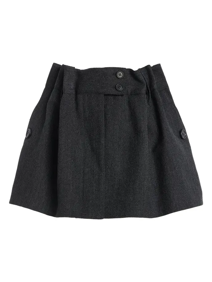 Prada Herringbone Cotton Mini Skirt