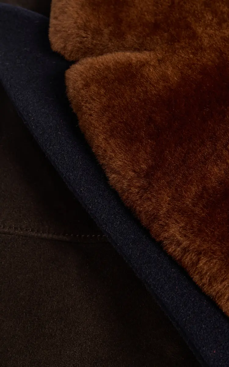 Prada Shearling-Trimmed Suede Caban Jacket | Thumbnail 5