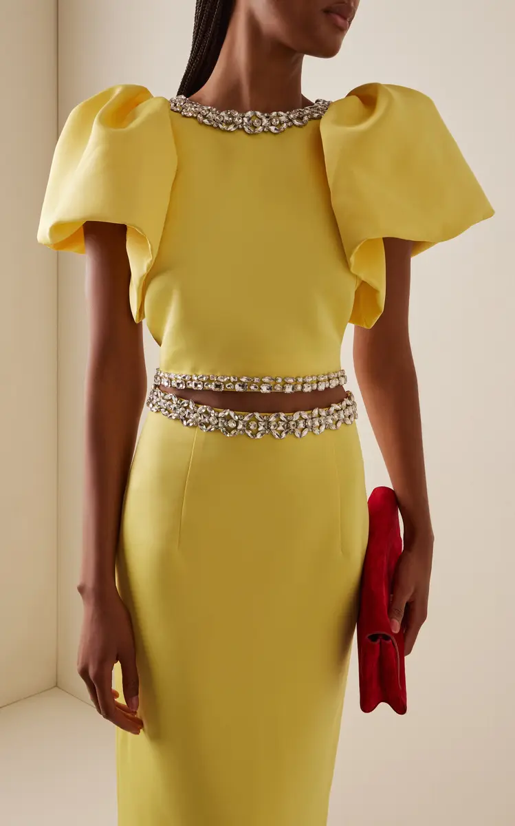 Leo Lin Lucia Embellished Satin Crop Top | Thumbnail 2