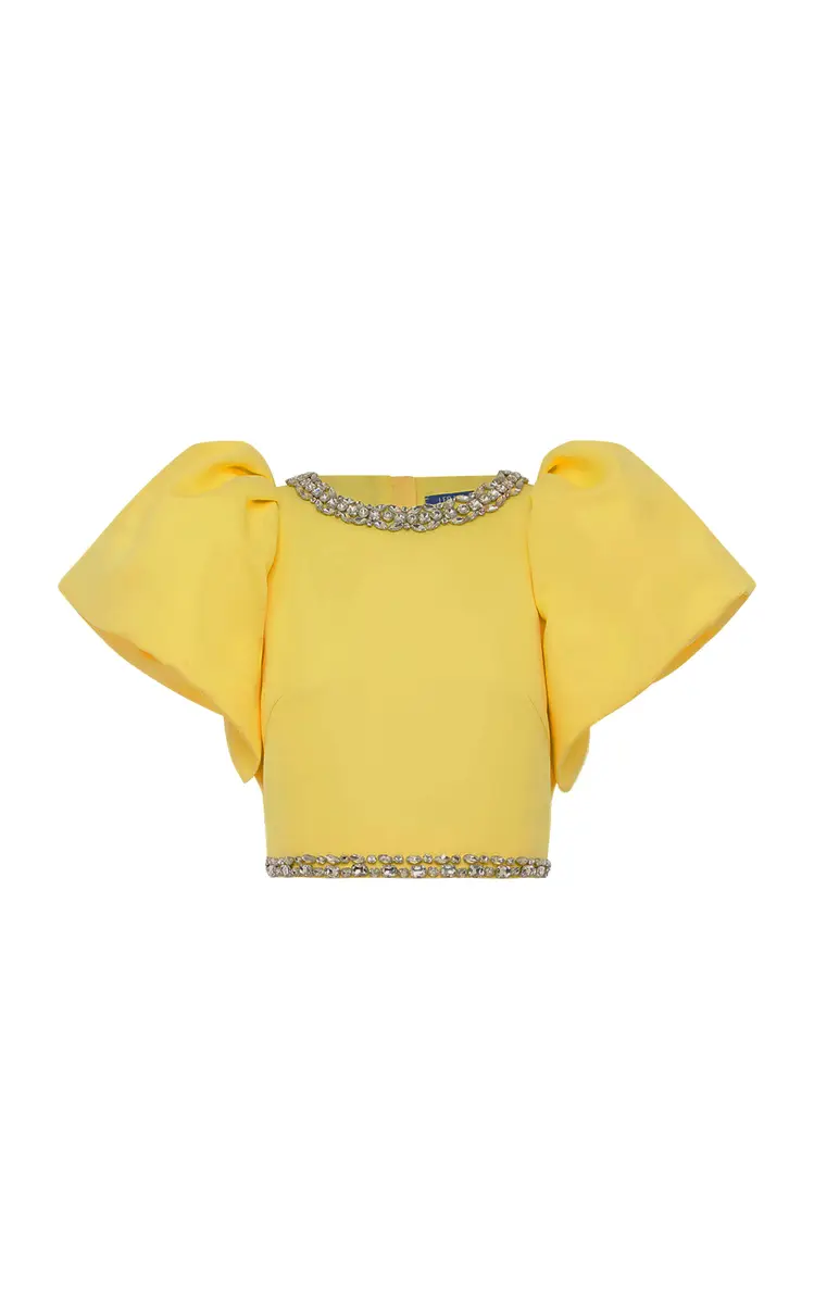 Lucia Embellished Satin Crop Top Lucia Embellished Satin Crop Top