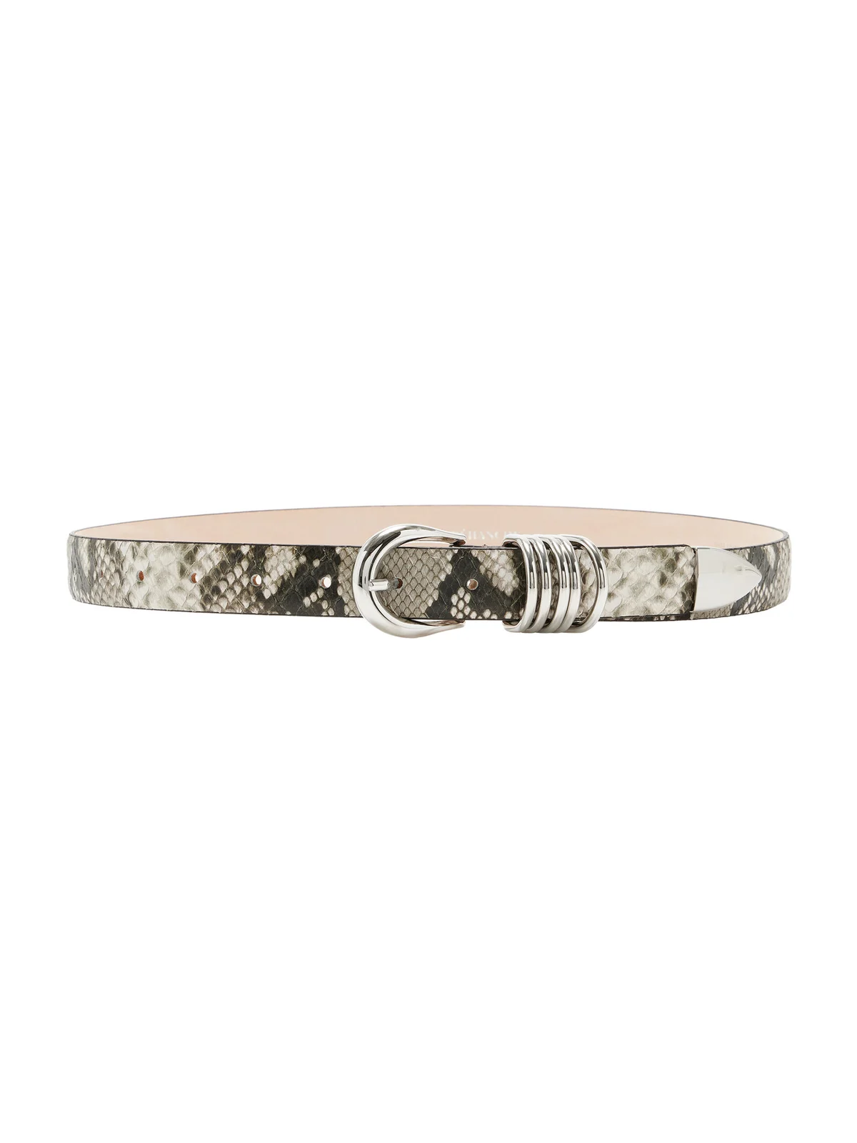 Hollyhock Snake-Effect Leather Belt
