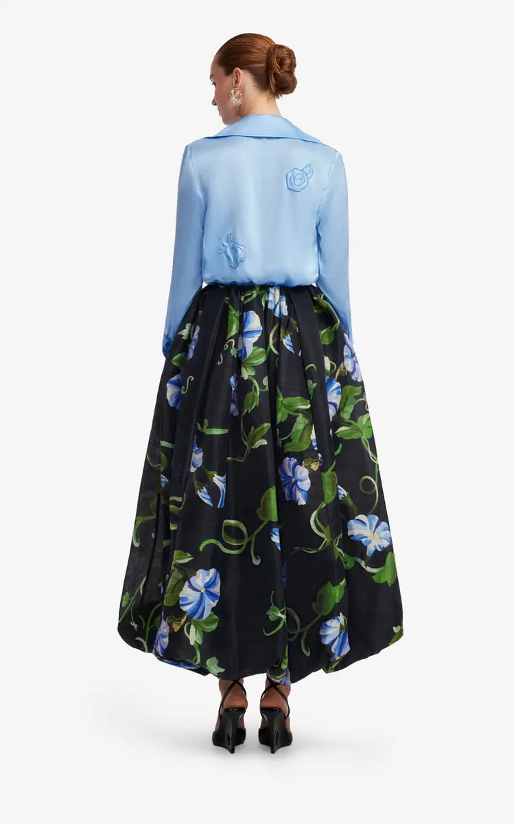 LEO LIN Kristina Appliquéd Silk-Blend Blouse | Thumbnail 5
