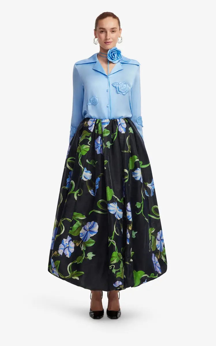 LEO LIN Kristina Appliquéd Silk-Blend Blouse | Thumbnail 8