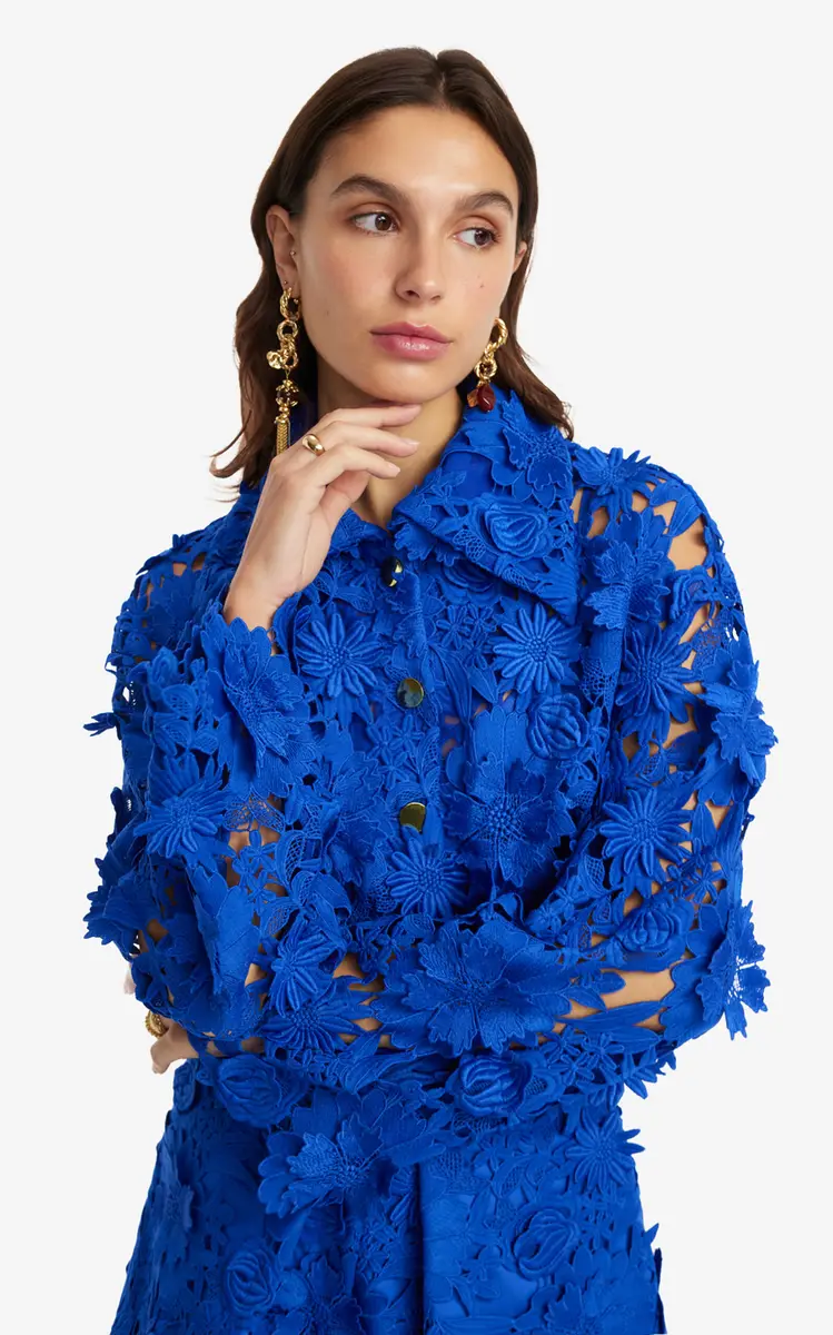 Leo Lin Robyn Lace Button-Down Shirt | Thumbnail 6