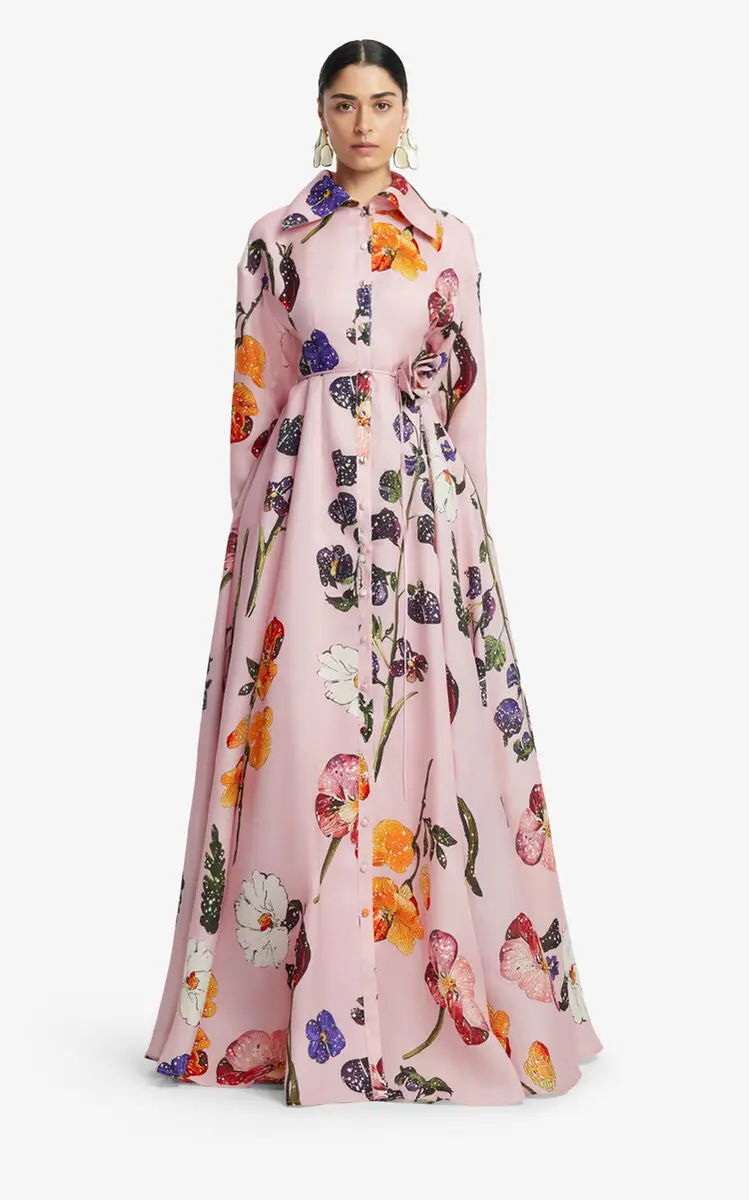 Leo Lin Josephine Floral Silk Gown | Thumbnail 2