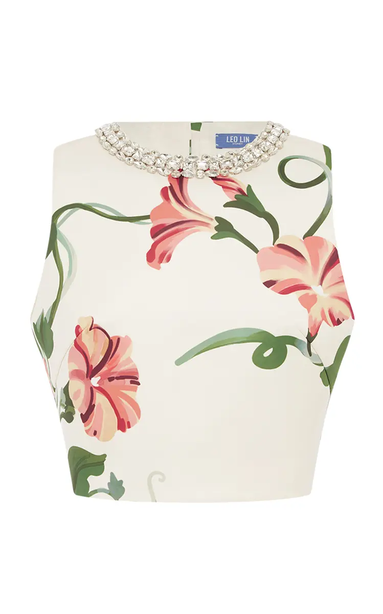 Leo Lin Iris Embellished Printed Top | Thumbnail 14