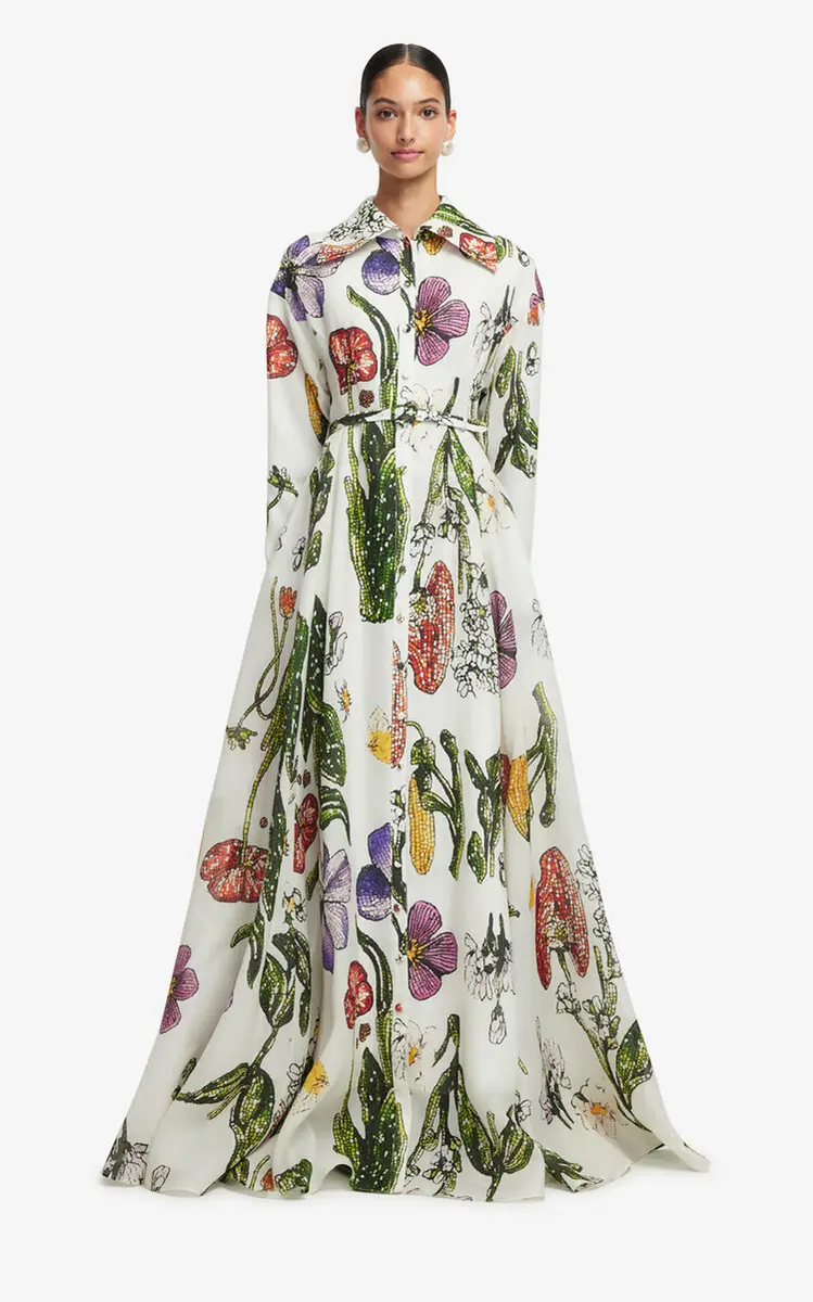 Leo Lin Josephine Silk Gown - Wildflowers | Thumbnail 2