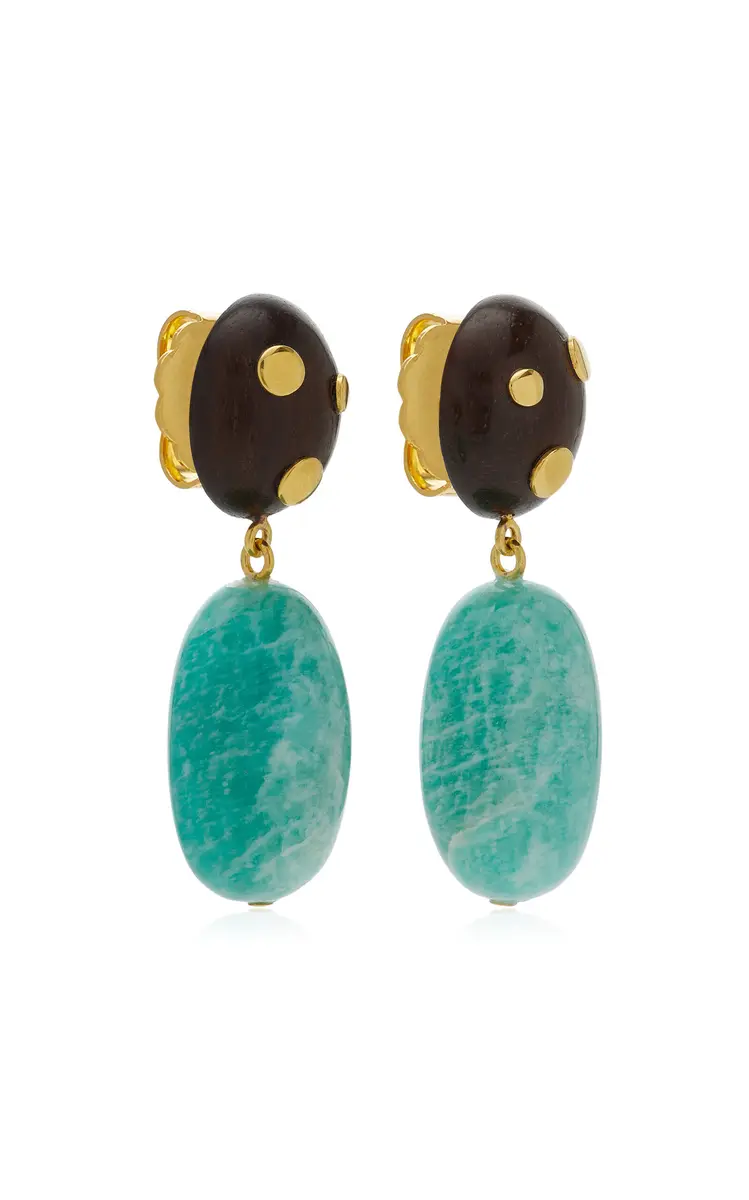 Lizzie Fortunato Nopales Gold-Plated Amazonite Earrings | Thumbnail 3 Lizzie Fortunato Nopales Gold-Plated Amazonite Earrings | Thumbnail 3