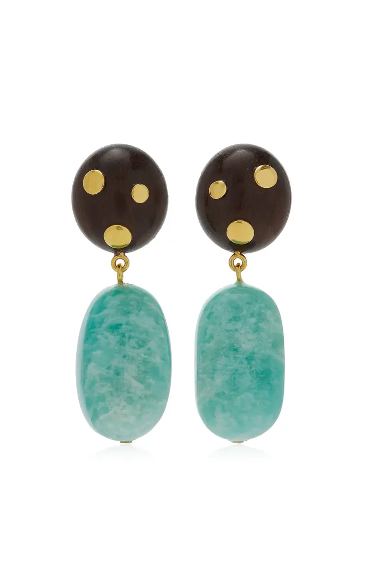 Lizzie Fortunato Nopales Gold-Plated Amazonite Earrings | Thumbnail 4 Lizzie Fortunato Nopales Gold-Plated Amazonite Earrings | Thumbnail 4