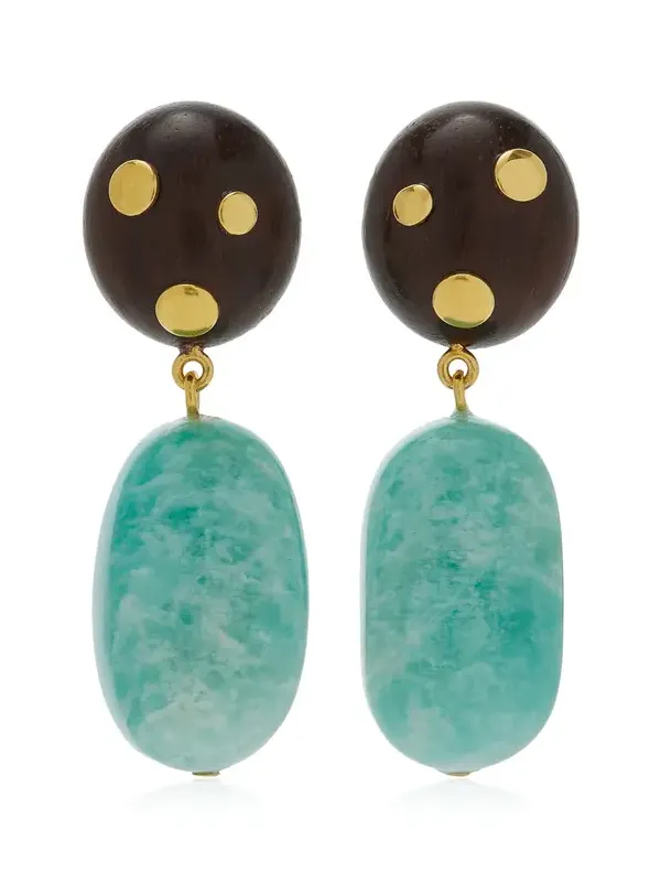 Nopales Gold-Plated Amazonite Earrings Nopales Gold-Plated Amazonite Earrings