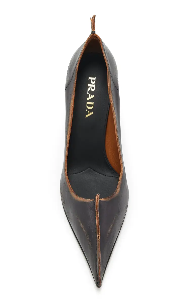 Prada Antiqued Leather Pumps | Thumbnail 3