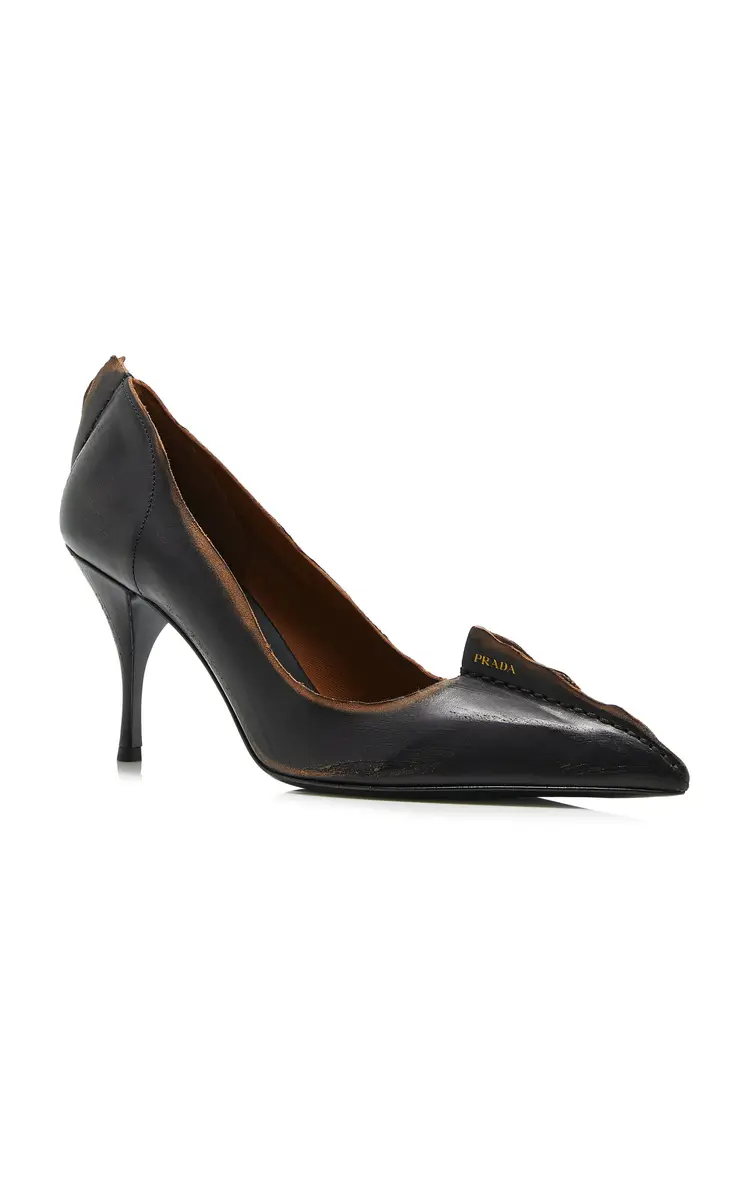 Prada Antiqued Leather Pumps | Thumbnail 4