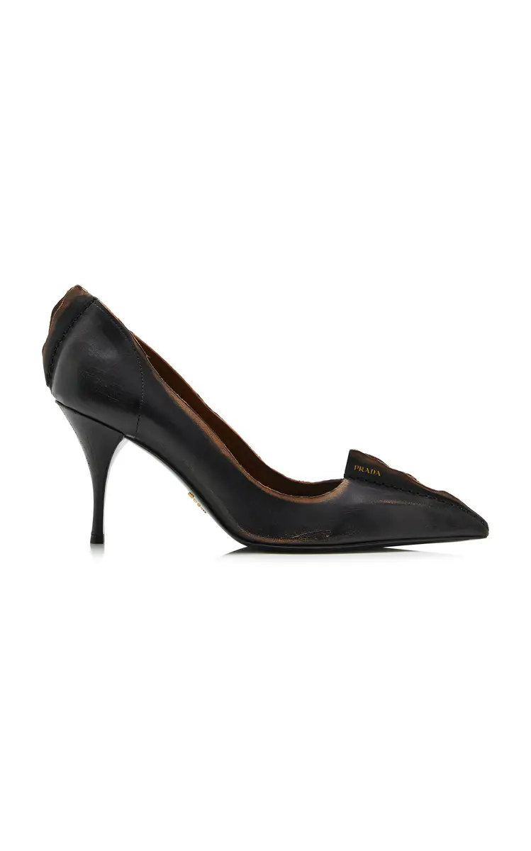 Antiqued Leather Pumps