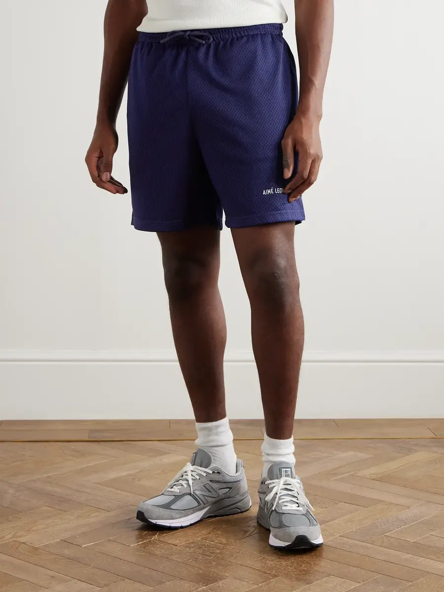 Aimé Leon Dore Straight-Leg Logo-Print Mesh Shorts - Men | Thumbnail 3