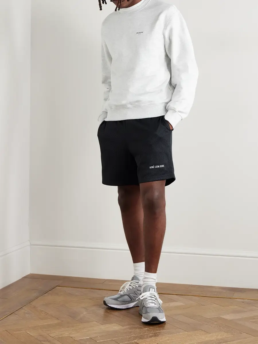 Aimé Leon Dore Straight-Leg Logo-Print Mesh Shorts - Men | Thumbnail 2