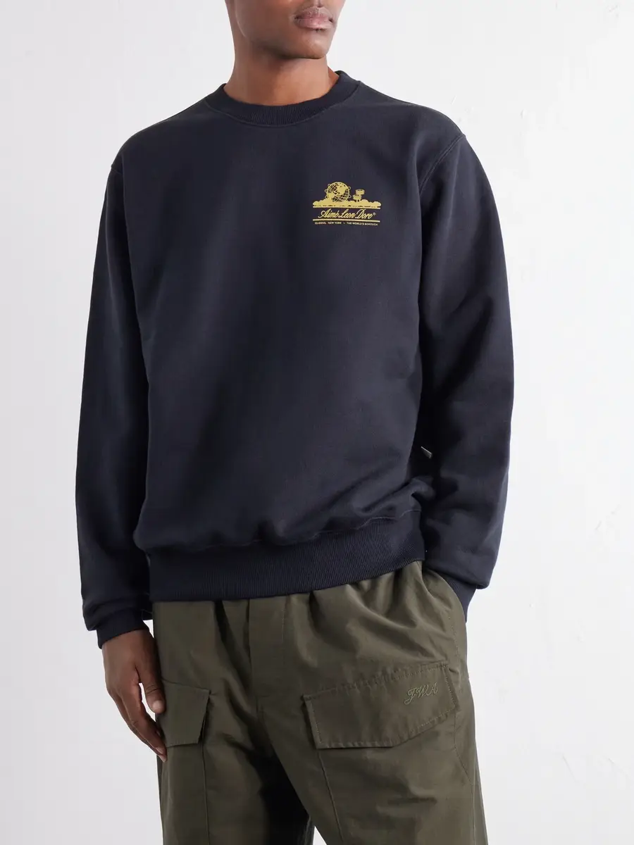 Aimé Leon Dore Unisphere Logo-Print Cotton-Jersey Sweatshirt - Men | Thumbnail 3